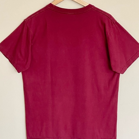 Nepal Buddha Stupa Graphic Burgundy T Shirt Adult size Large - Picture 7 of 9